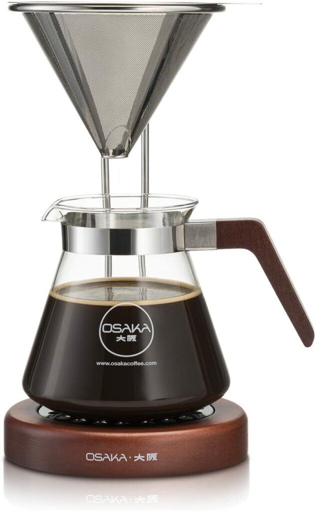 Best for Tight Storage Space: Osaka Pour-Over Coffee Dripper With Wood Stand